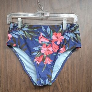 Cupshe Size M Blue and Pink Floral Bikini Bottom